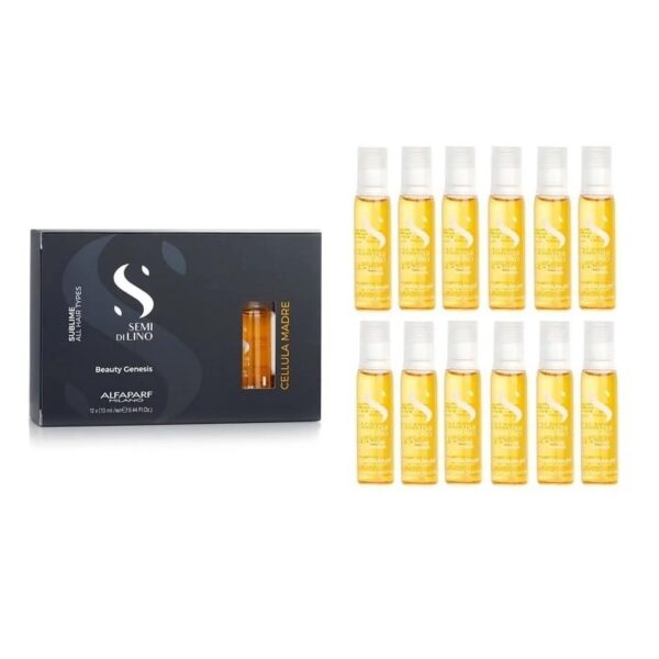 Alfaparf Milano Semi di Lino Cellula Madre Beauty Genesis and Nourishing Multiplier Set for Dry Hair - Nourishes Hair - Protects Color - Adds Shine - Protects and Enhances Cosmetic Color - Image 9