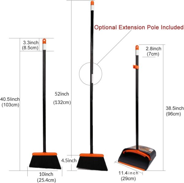 Broom and Dustpan Set with 52" Long Handle - Image 8