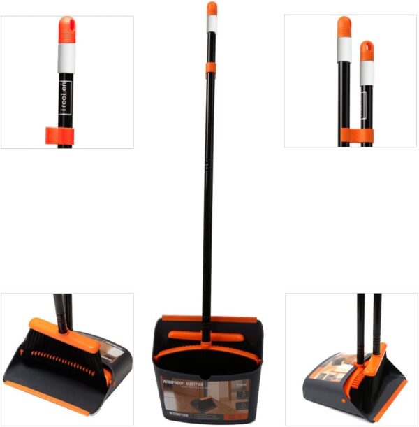 Broom and Dustpan Set with 52" Long Handle - Image 2