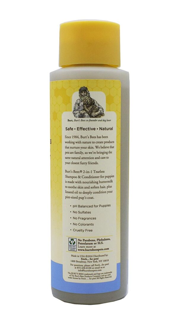 Burt's Bees for Pets Tearless Puppy Shampoo - Naturally Derived Puppy Wash with Buttermilk & Linseed Oil - Safe Natural Dog Shampoo and Conditioner - Gentle Dog Shampoo for All Dogs - 16 Oz - Image 7