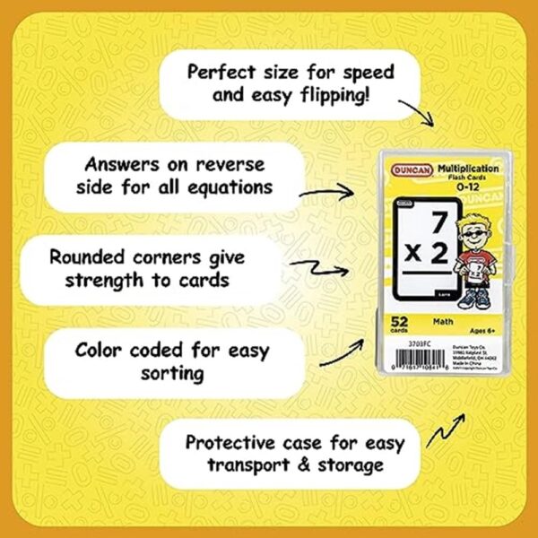 Duncan Flash Cards- Multiplication 3703FC Yellow & White, Medium - Image 4