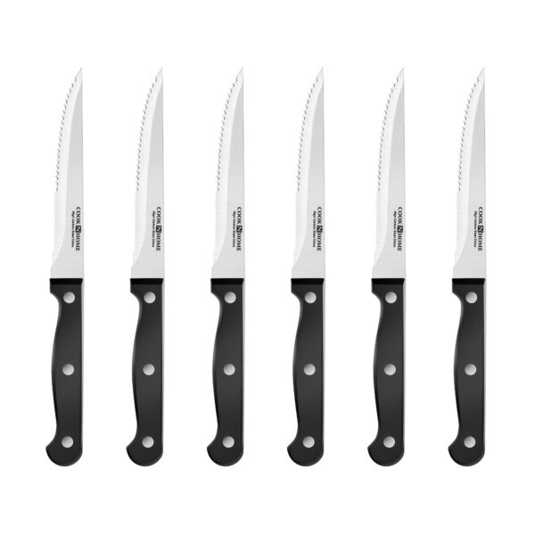 Cook N Home Kitchen Knife Set with Bamboo Storage Block 15-Piece, High Carbon Stainless Steel Blade, Black - Image 2