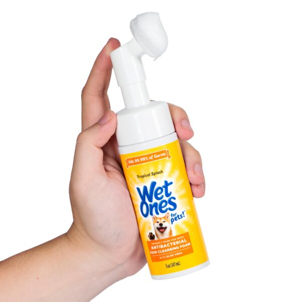 Wet Ones for Pets Antibacterial Dog Paw Cleansing Foam with Built-in Paw Scrubber Brush, Tropical Splash Scent | Dog Paw Cleaner with Antibacterial Foam and Brush, 5 oz - 6 Pack - Image 7