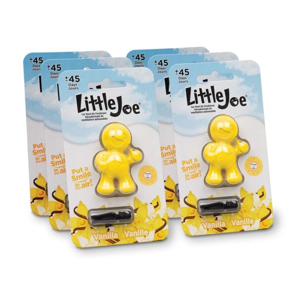 Little Joe 96402-6PK Vanilla Scent, Car Air Freshener, Clips to A/C Air Vent, Alcohol-Free Fragrance Oil, Non-Hazardous and Non-Toxic Plastic, Set of 6 - Image 4