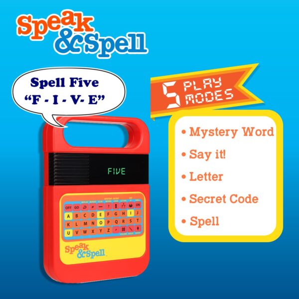 Speak & Spell Electronic Game - Educational Learning Toy, Spelling Games, 80s Retro Handheld Arcade - Image 3