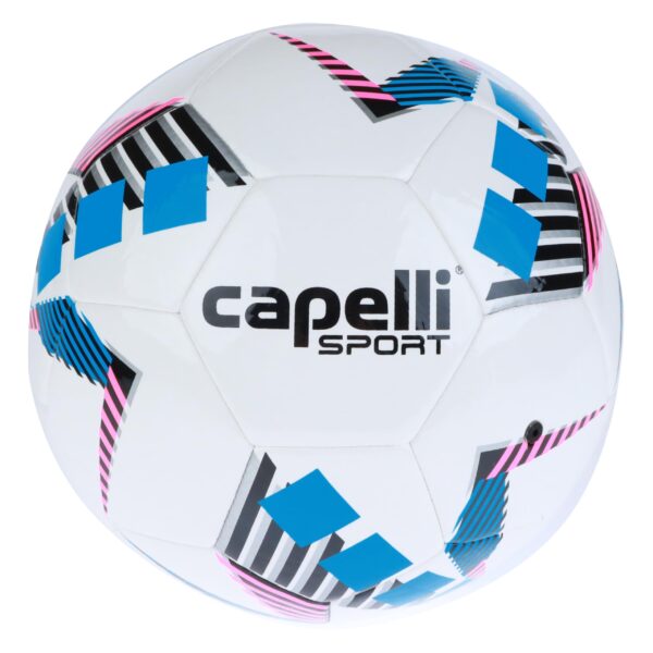 Capelli Sport Soccer Ball Size 4, Star Cubes Team Soccer Ball for Youth and Kids Players, Outdoor and Indoor Training, Neon Blue - Image 2