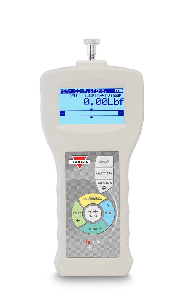 TORBAL FB200 Digital Force Gauge, 40lbf x 0.01lbf, Tension and Compression, Built-in microSD, USB, RS232, Peak and Multi Peak Detection