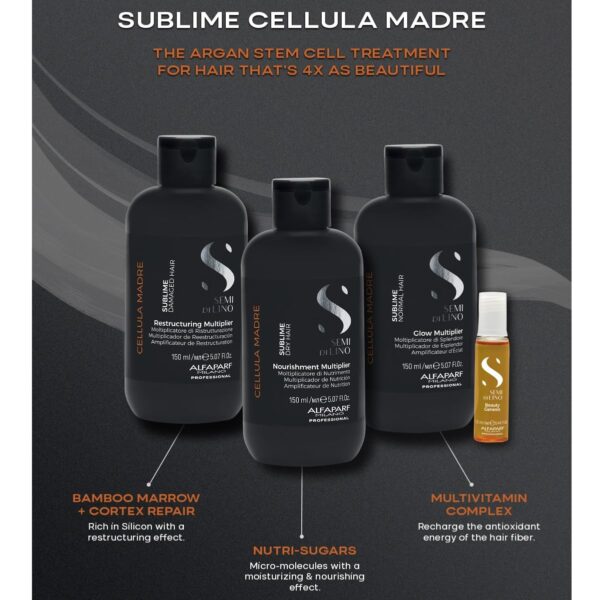 Alfaparf Milano Semi di Lino Cellula Madre Beauty Genesis and Nourishing Multiplier Set for Dry Hair - Nourishes Hair - Protects Color - Adds Shine - Protects and Enhances Cosmetic Color - Image 6