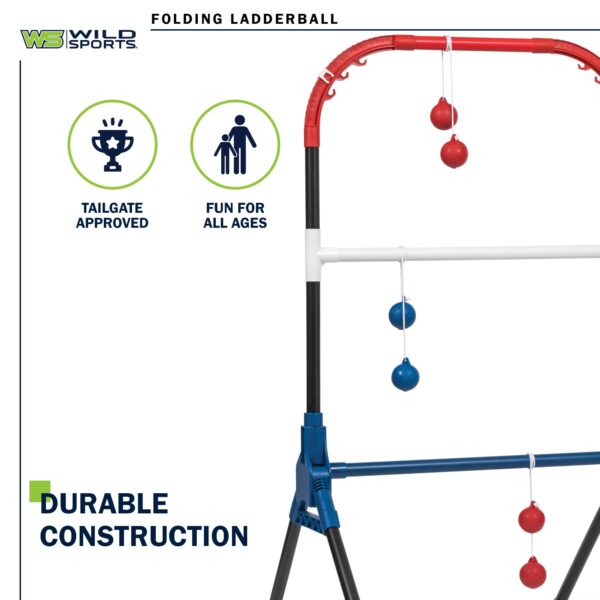 Wild Sports Folding Ladderball Set - Lightweight and Portable Outdoor Game - Includes 6 Bolos - Image 6