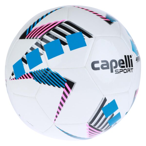 Capelli Sport Soccer Ball Size 4, Star Cubes Team Soccer Ball for Youth and Kids Players, Outdoor and Indoor Training, Neon Blue - Image 3