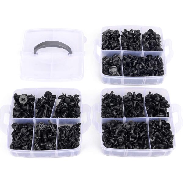 GOOACC 635Pcs Car Push Retainer Clips & Auto Fasteners Assortment -16 Most Popular Sizes Nylon Bumper Fender Rivets with 10 Cable Ties and Fasteners Remover for Toyota GM Ford Honda Acura Chrysler - Image 4