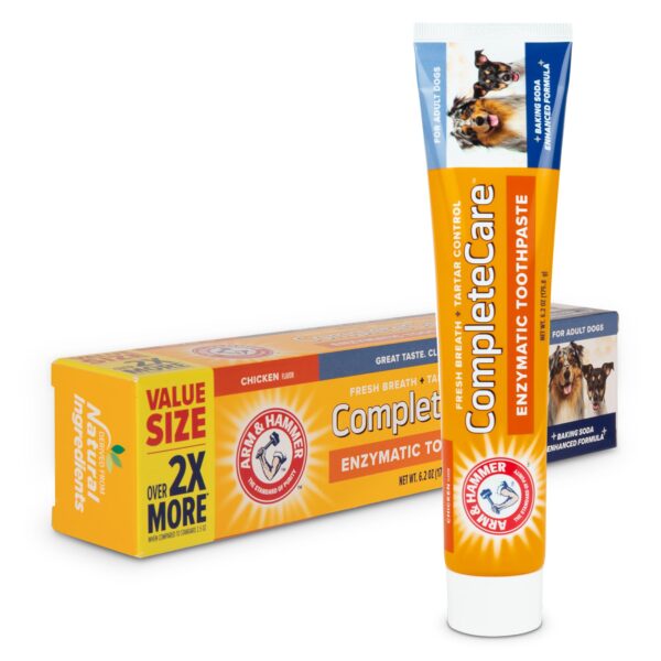 Arm & Hammer Complete Care Enzymatic Dog Toothpaste, 6.2 oz - Dog Toothpaste for Puppies and Adult Dogs, Arm and Hammer Toothpaste for Dogs - Pet Toothpaste, Dog Dental Care and Clean Dog Teeth