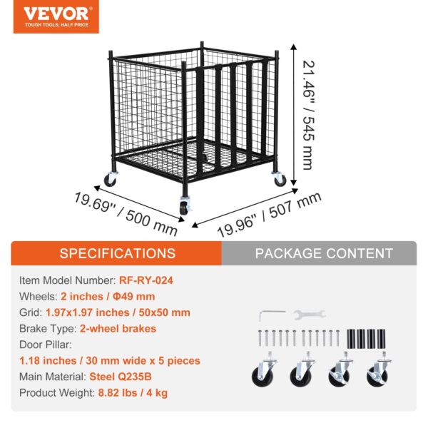 Rolling Sports Ball Storage Cart, Lockable Basketball Cage with Elastic Straps - Image 4