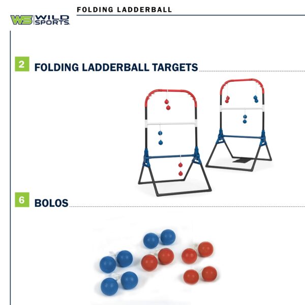 Wild Sports Folding Ladderball Set - Lightweight and Portable Outdoor Game - Includes 6 Bolos - Image 7