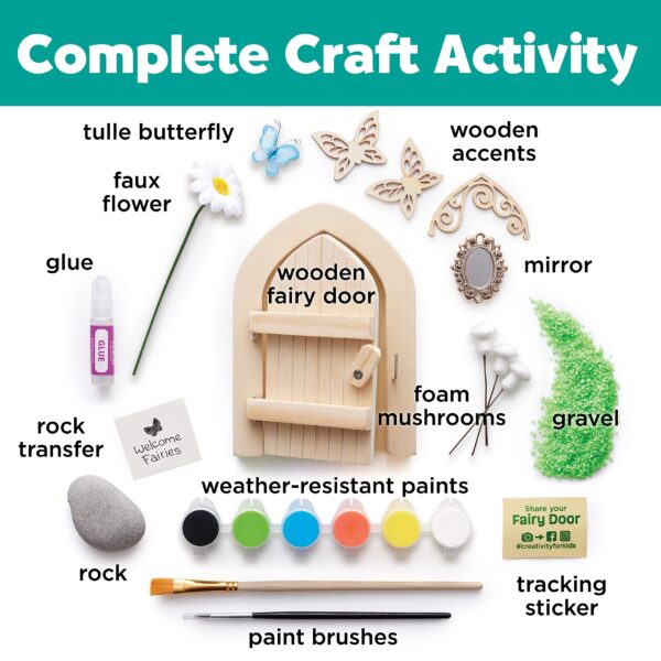 Creativity for Kids Butterfly Fairy Door Kit - Painting Arts and Crafts for Kids, Creative Gifts for Girls and Boys Age 6-7+ Yellow - Image 6