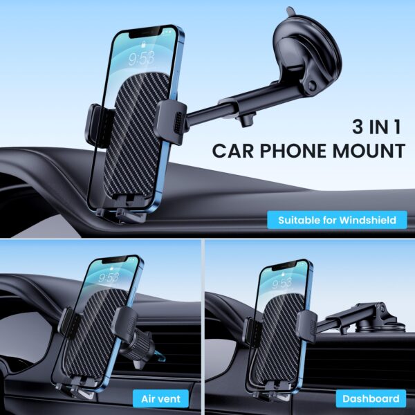 Car Phone Holder Mount Phone Mount for Car Windshield Dashboard - Image 6