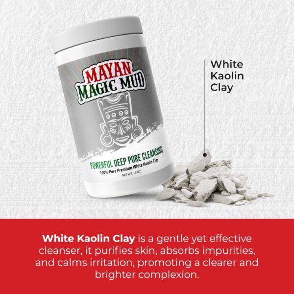 Mayan Magic Mud Powerful Deep Pore Cleansing White Kaolin Clay - Natural Face Mask Peel For Men And Women - USA Made Full Facial Skin Care - Spa Level Beauty Products That Cleanse Skin - 16 Oz - Image 7