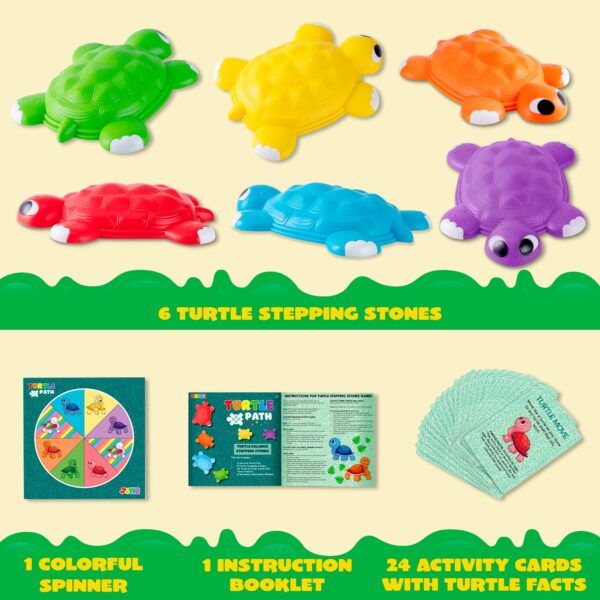 Turtle Balance Stepping Stones, 6 Pcs Kids Turtle Jumping Stones Steps Stones - Image 7