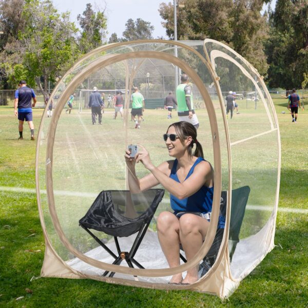 EighteenTek Pod All Weather Sports Tent with Sealed Floor- Instant Tent Shelter - Outdoor Bubble Tent 1-6 Person - Rain Tent Camping Sun Shelter Pop Up - Clear, Patent Pending Protected Design - Image 3