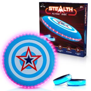 USA Toyz Stealth LED Flying Disc- Light Up Disc for Adults and Kids, 49 LEDs Glow in The Dark Disk