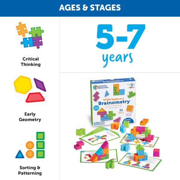 Learning Resources STEM Explorers Brainometry - 34 Pieces, Ages 5+ STEM Toys for Kids, Brain Teaser Toys and Games - Image 3