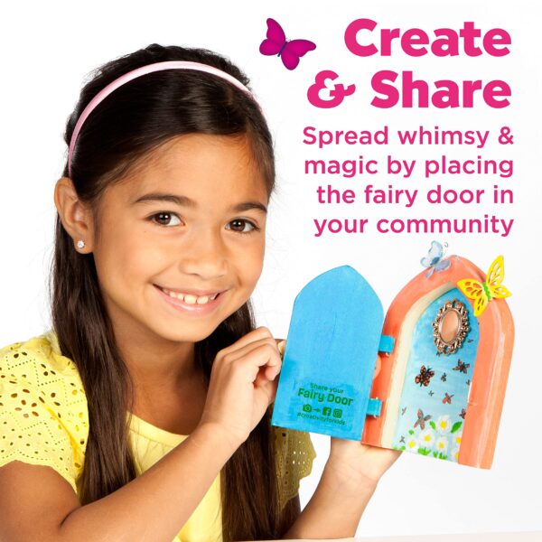 Creativity for Kids Butterfly Fairy Door Kit - Painting Arts and Crafts for Kids, Creative Gifts for Girls and Boys Age 6-7+ Yellow - Image 4