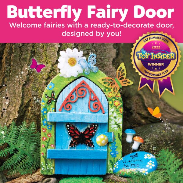 Creativity for Kids Butterfly Fairy Door Kit - Painting Arts and Crafts for Kids, Creative Gifts for Girls and Boys Age 6-7+ Yellow - Image 7